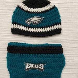Crochet inspired Philadelphia Eagles outfit.
